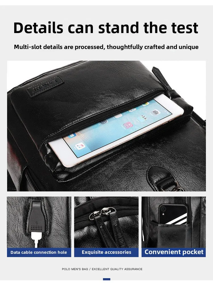 2025 Boutique Men's Backpack Fashion Business Fan Large Capacity Soft Leather Backpack Travel Men's Short-haul School Bag MB21080302