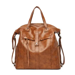 Backpack purse for women utility big backpack purse vegan leather antique tone