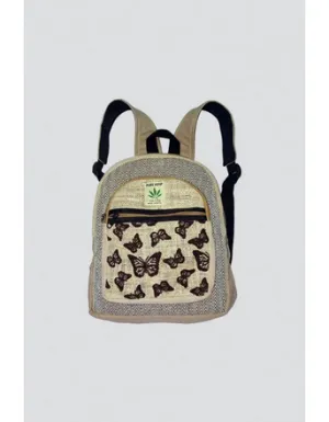 Butterfly Print Hemp Mini Backpack