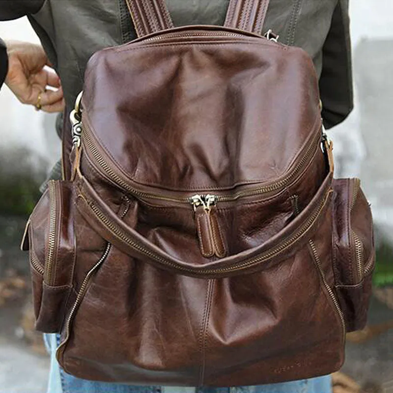 Handmade Backpack Full Grain Leather School Backpack Travel Backpack AK10