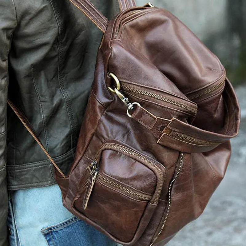 Handmade Backpack Full Grain Leather School Backpack Travel Backpack AK10
