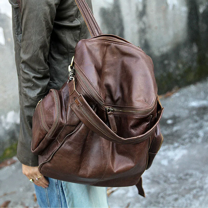 Handmade Backpack Full Grain Leather School Backpack Travel Backpack AK10