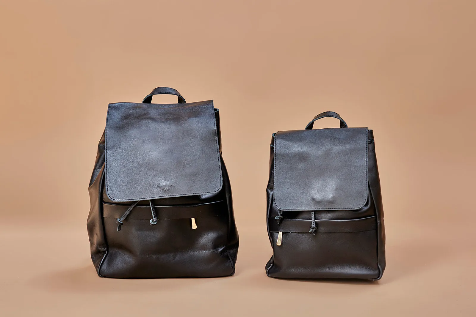 Mini Enku Leather Backpack - Black