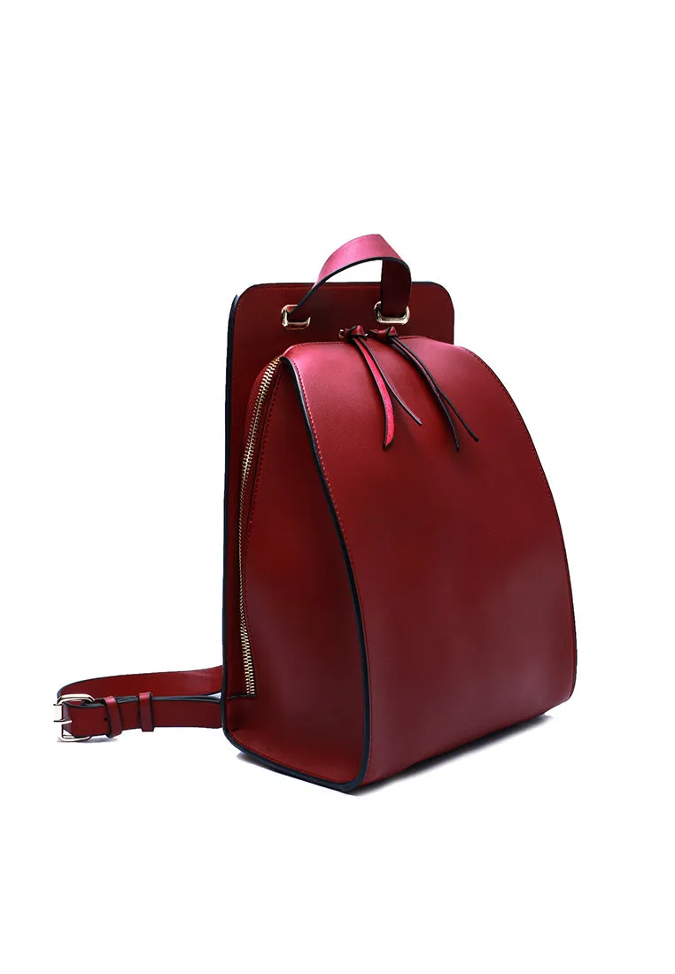 Red Square PU Backpack