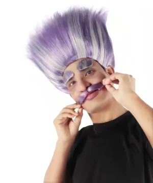 Troll King Wig | Striped Square Wig | Premium Halloween Wig | Multiple Color Collection